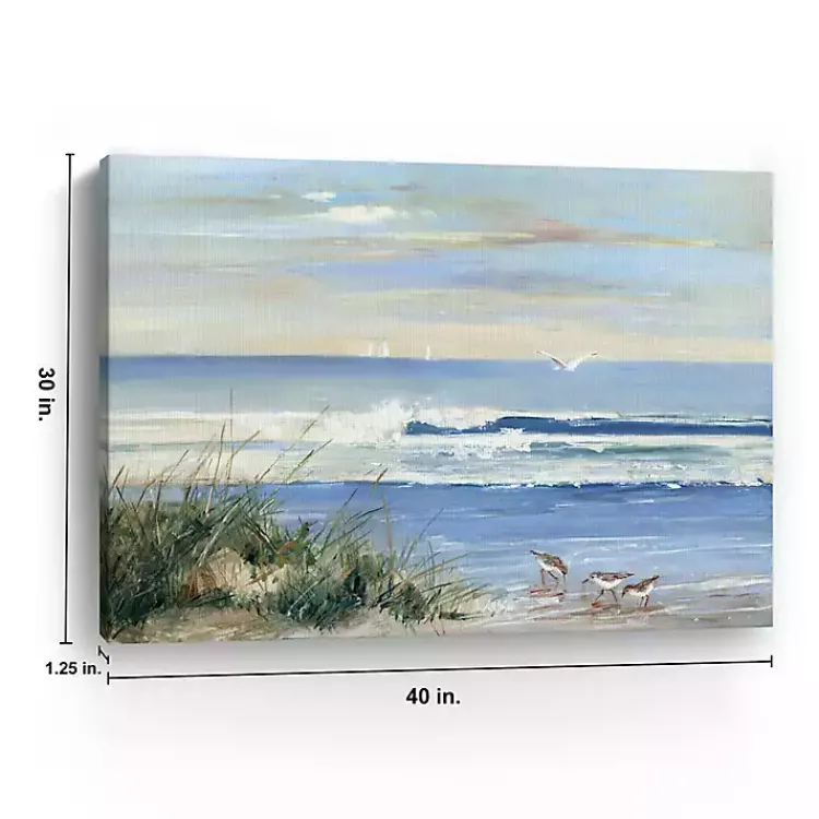 Kirklands Home Canvas Art|Beach Combers Giclee Canvas Art Print, 40x30 Blue