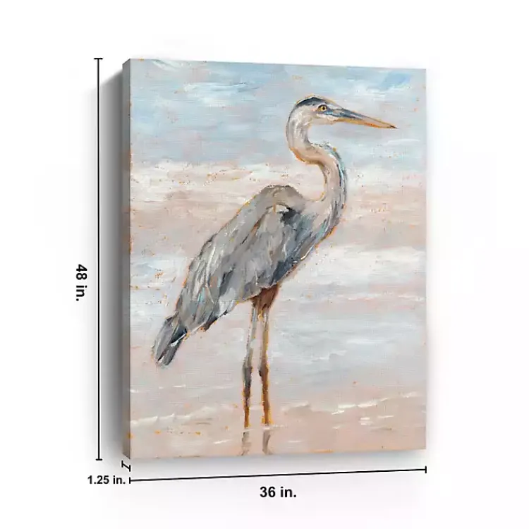 Kirklands Home Canvas Art|Beach Heron I Giclee Canvas Art Print, 48x36 in. Blue