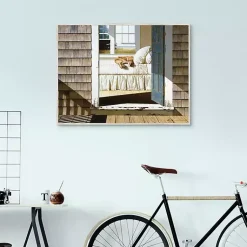 Kirklands Home Canvas Art|Beach House Dog Framed Canvas Art Print