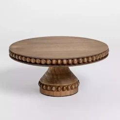 Kirklands Home Serving & Entertaining|Beaded Wood Cake Stand