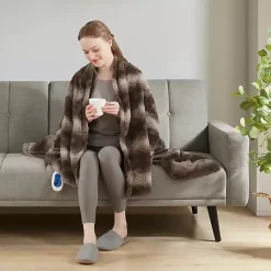 Outlet Beautyrest Faux Fur Oversized Heated Throw Blankets & Throws