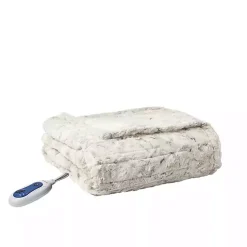 Sale Beautyrest Snow Faux Fur Oversized Heated Throw Blankets & Throws