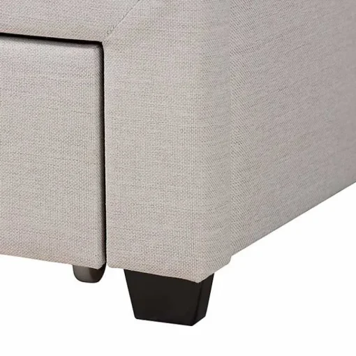 Kirklands Home Beds & Headboards|Beige Braylon Upholstered 3-Drawer Queen Bed Tan