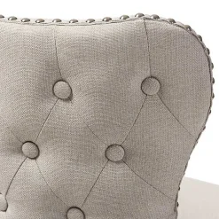 Kirklands Home Bar Stools & Counter Height Stools|Beige Button Tufted Swivel Bar Stools, Set of 2 Ivory