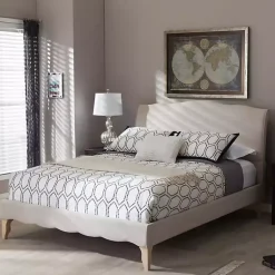 Kirklands Home Beds & Headboards|Beige Classic French Queen Platform Bed Tan