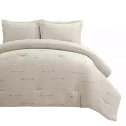 Kirklands Home Comforters|Beige Clip Jacquard 3-pc. King Comforter Set Tan