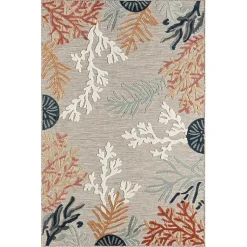 Kirklands Home Outdoor Rugs|Beige Coral Reef Area Rug, 5x7 Tan