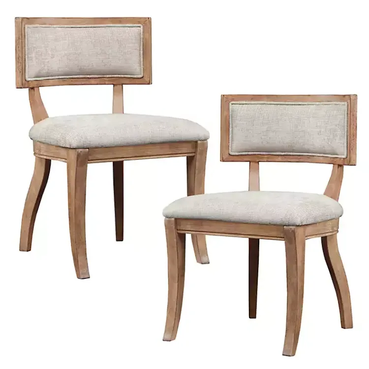 Kirklands Home Dining Chairs|Beige Curved Back Dining Chairs, Set of 2 White