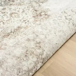 Kirklands Home Area Rugs|Beige Faded Damask Area Rug, 5x7 Tan