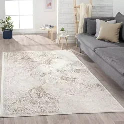 Kirklands Home Area Rugs|Beige Faded Damask Area Rug, 7x9 Tan