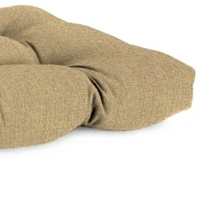 Kirklands Home Outdoor Cushions & Pillows|Beige French Edge Outdoor Wicker Settee Cushion Tan