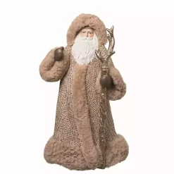 Clearance Beige Fur Robe Staff Santa Christmas Statue Christmas Decorations