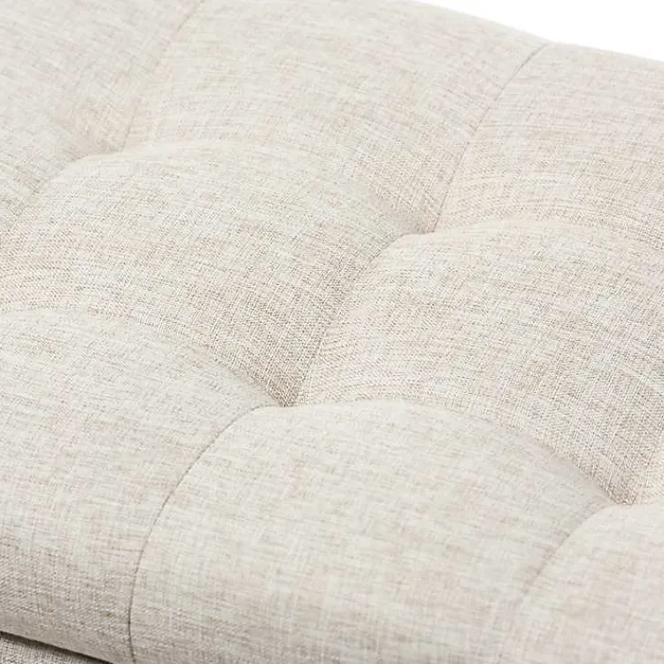 Kirklands Home Entryway Furniture|Beige Grid-Tufted Contemporary Storage Bench Tan