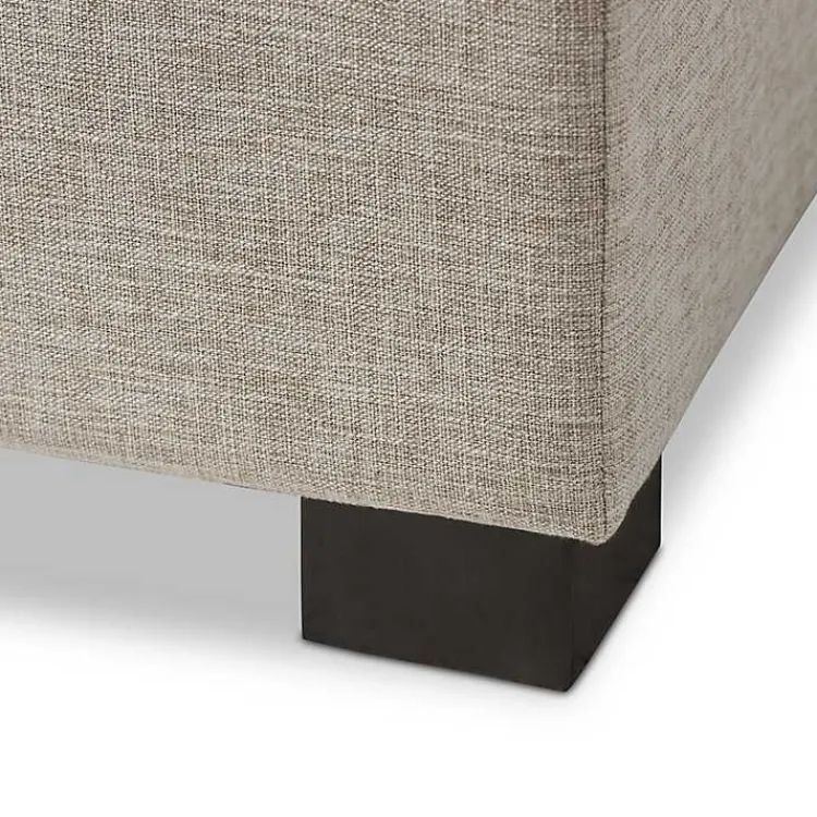 Kirklands Home Entryway Furniture|Beige Grid-Tufted Contemporary Storage Bench Tan