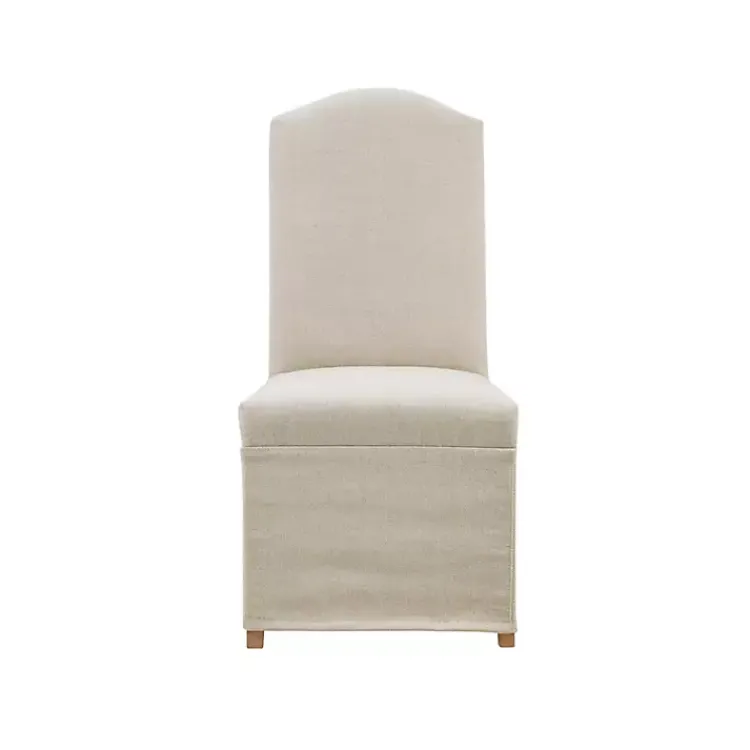 Kirklands Home Dining Chairs|Beige High Back Skirted Dining Chairs, Set of 2 Tan