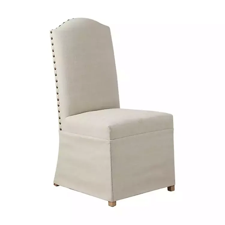 Kirklands Home Dining Chairs|Beige High Back Skirted Dining Chairs, Set of 2 Tan