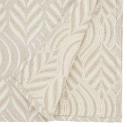 Kirklands Home Table Linens|Beige Jacquard Leaf Tablecloth, 104 in. Brown