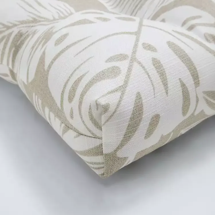 Kirklands Home Outdoor Cushions & Pillows|Beige Leaves Tufted 2-pc. Outdoor Cushions