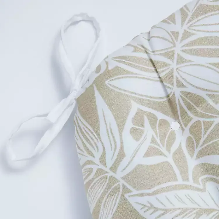 Kirklands Home Outdoor Cushions & Pillows|Beige Leaves Tufted 2-pc. Outdoor Cushions