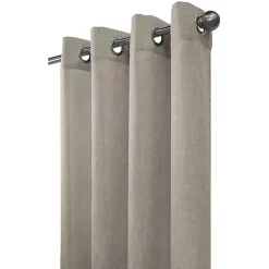 Kirklands Home Curtains & Drapes|Beige Linen Light Filtering Curtain Panel, 84 in. Gray