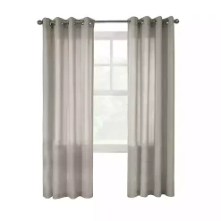 Kirklands Home Curtains & Drapes|Beige Linen Light Filtering Curtain Panel, 108 in. Brown