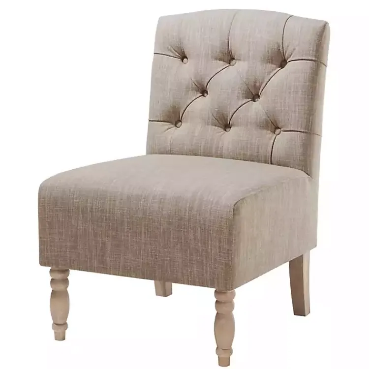 Kirklands Home Accent Chairs|Beige Luna Tufted Armless Accent Chair Gray