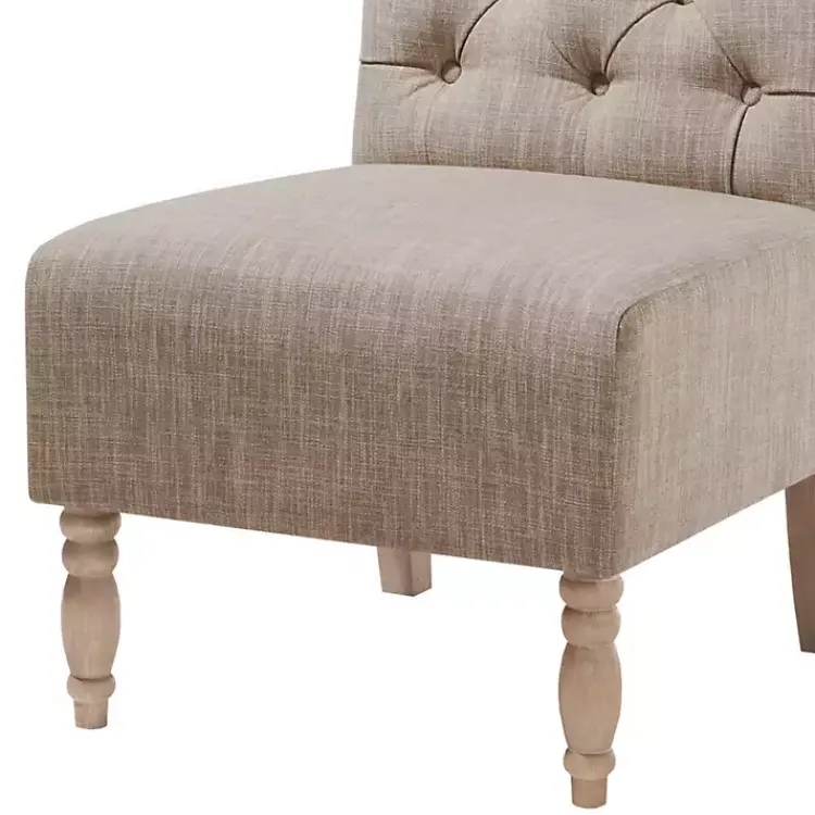 Kirklands Home Accent Chairs|Beige Luna Tufted Armless Accent Chair Gray