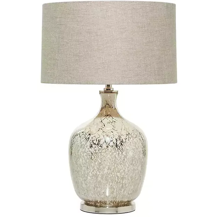 Kirklands Home Table Lamps|Beige Marbled Mercury Glass Table Lamp Brown