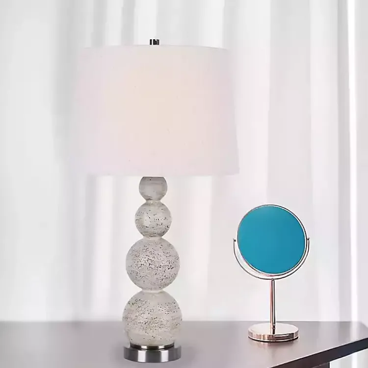 Kirklands Home Table Lamps|Beige Stacked Sphere Table Lamps Ivory