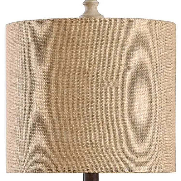 Kirklands Home Table Lamps|Beige Stripes Curved Table Lamp Tan
