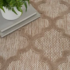 Kirklands Home Outdoor Rugs|Beige Trellis Indoor/Outdoor Area Rug, 5x7 Tan