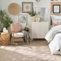 Kirklands Home Outdoor Rugs|Beige Trellis Indoor/Outdoor Area Rug, 5x7 Tan