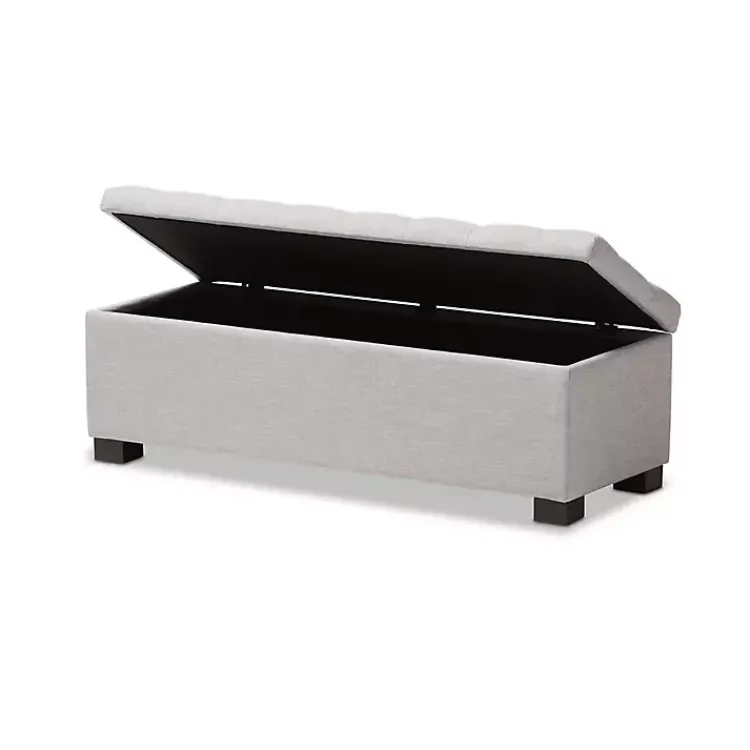 Kirklands Home Benches & Ottomans|Beige Tufted Contemporary Storage Bench