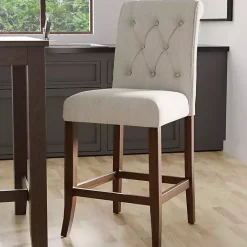 Kirklands Home Bar Stools & Counter Height Stools|Beige Tufted Landon Counter Stools, Set of 2 Tan