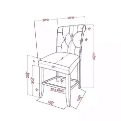Kirklands Home Bar Stools & Counter Height Stools|Beige Tufted Landon Counter Stools, Set of 2 Tan