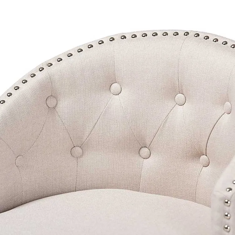 Kirklands Home Bar Stools & Counter Height Stools|Beige Tufted Seat Swivel Counter Stools, Set of 2 Tan