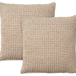 Online Beige Waffle Knit Chenille Throw Pillows, Set of 2 Pillows