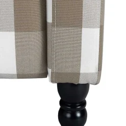 Kirklands Home Accent Chairs|Beige Windowpane Plaid Recliner