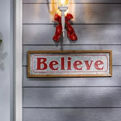 New Believe and Merry Christmas Wall Plaques, Set of 2 Christmas Art & Wall Decor
