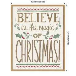 Hot Believe in the Magic Christmas Canvas Wall Plaque Christmas Art & Wall Decor