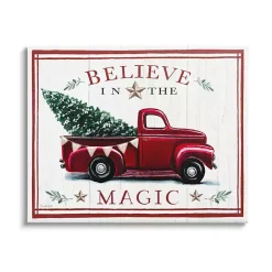 Hot Believe in the Magic Truck Canvas Wall Plaque Christmas Art & Wall Decor