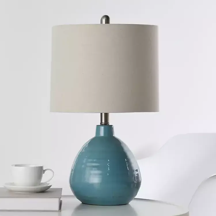 Kirklands Home Table Lamps|Bermuda Blue Ceramic Table Lamp Tan