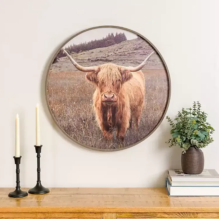 Kirklands Home Canvas Art|Bernie II Round Framed Canvas Art Print