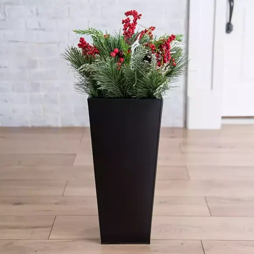Online Berry Pinecone Holiday Arrangement in Tall Planter Christmas Arrangements & Garland