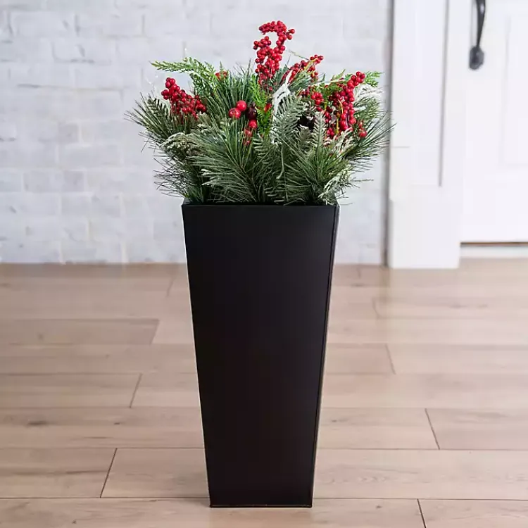 Online Berry Pinecone Holiday Arrangement in Tall Planter Christmas Arrangements & Garland