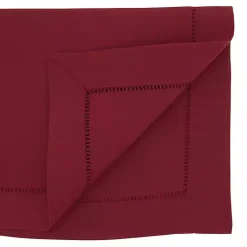 Kirklands Home Table Linens|Berry Hemstitch Border Table Runner Red