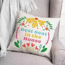 Sale Best Seat in the House Floral Throw Pillow Pillows