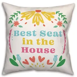 Sale Best Seat in the House Floral Throw Pillow Pillows