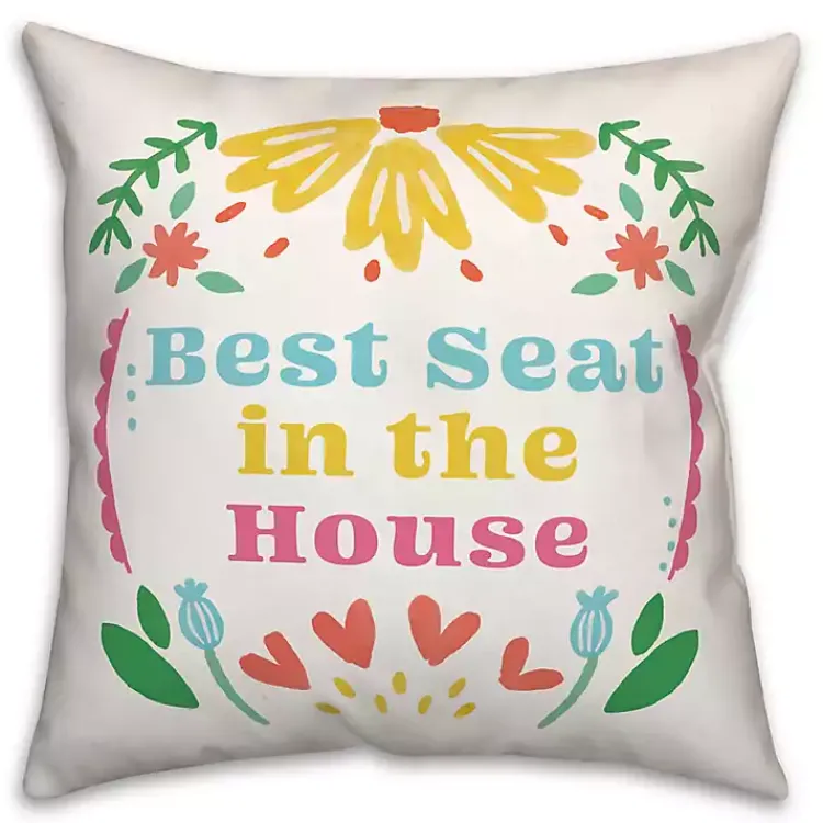 Sale Best Seat in the House Floral Throw Pillow Pillows