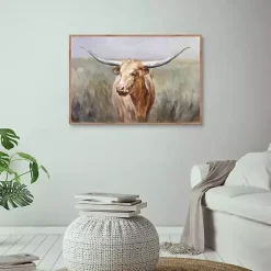 Kirklands Home Canvas Art|Big Sky Longhorn Framed Canvas Art Print